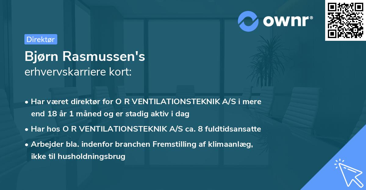 Bjørn Rasmussen's erhvervskarriere kort