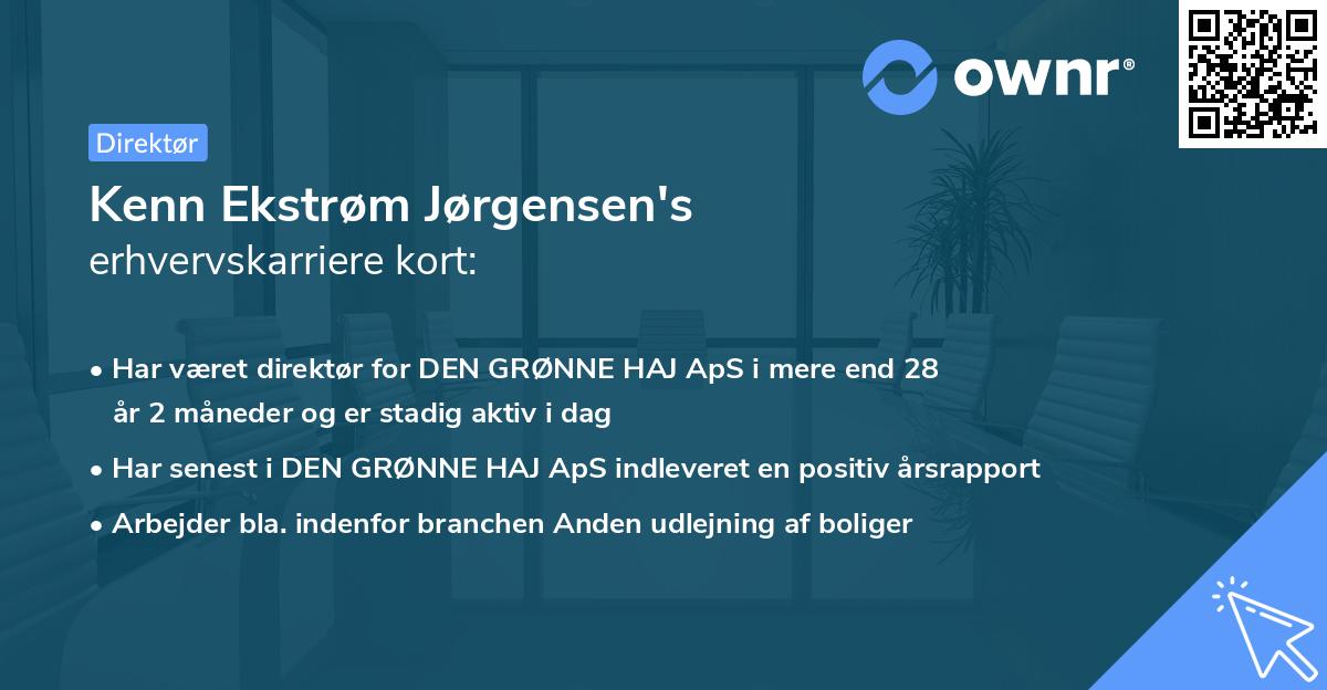 Kenn Ekstrøm Jørgensen's erhvervskarriere kort