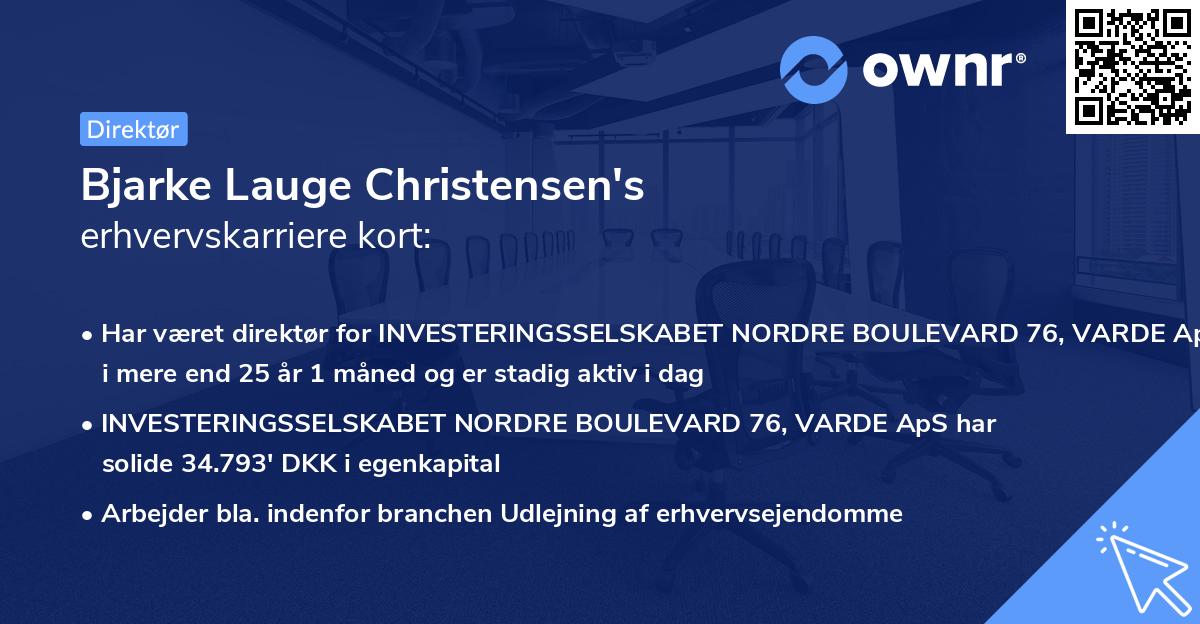 Bjarke Lauge Christensen's erhvervskarriere kort