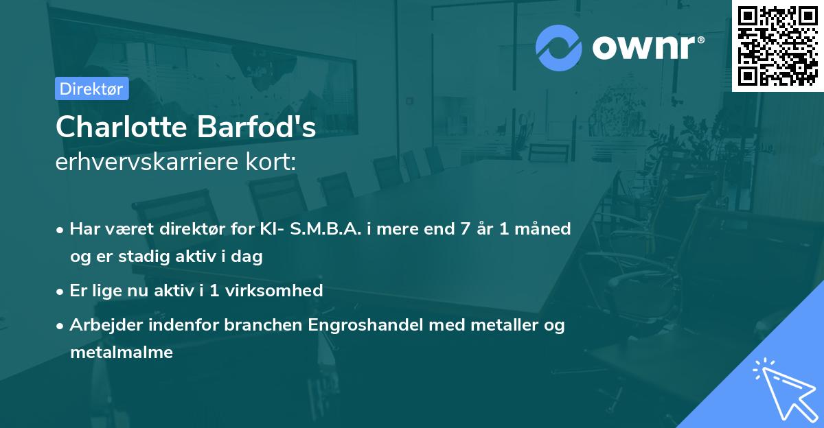 Charlotte Barfod's erhvervskarriere kort