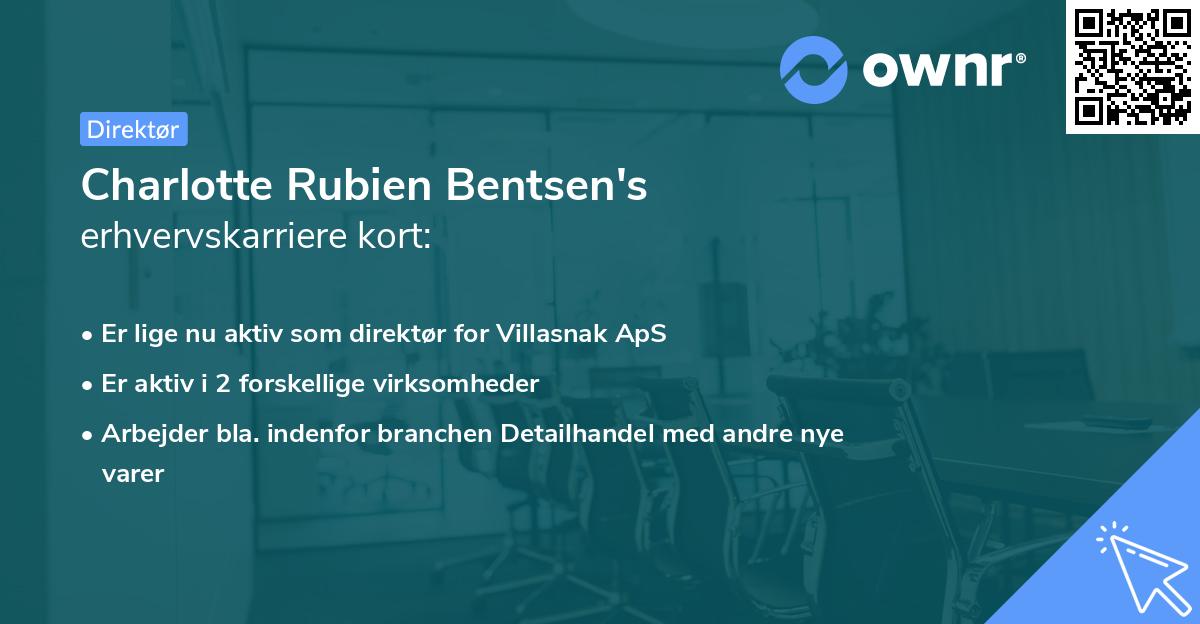 Charlotte Rubien Bentsen's erhvervskarriere kort