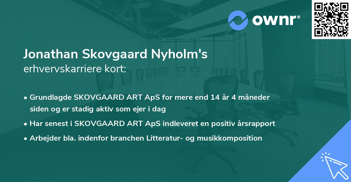 Jonathan Skovgaard Nyholm's erhvervskarriere kort