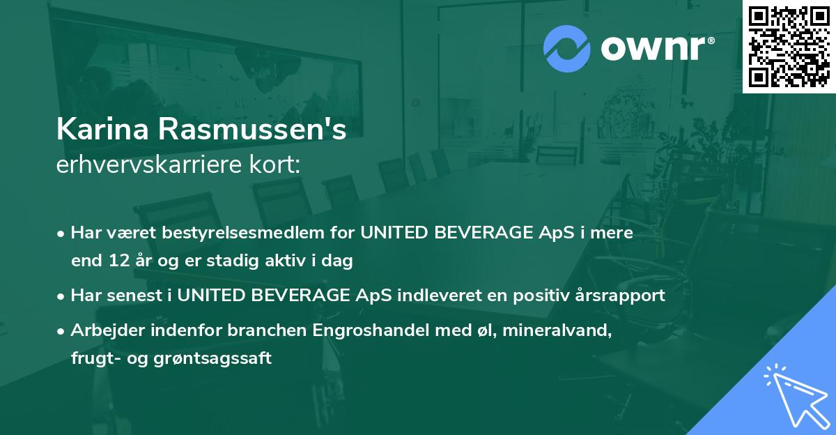 Karina Rasmussen's erhvervskarriere kort