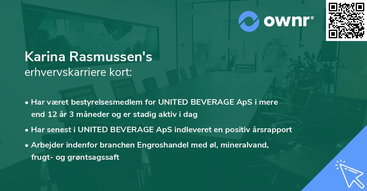 Karina Rasmussen's erhvervskarriere kort