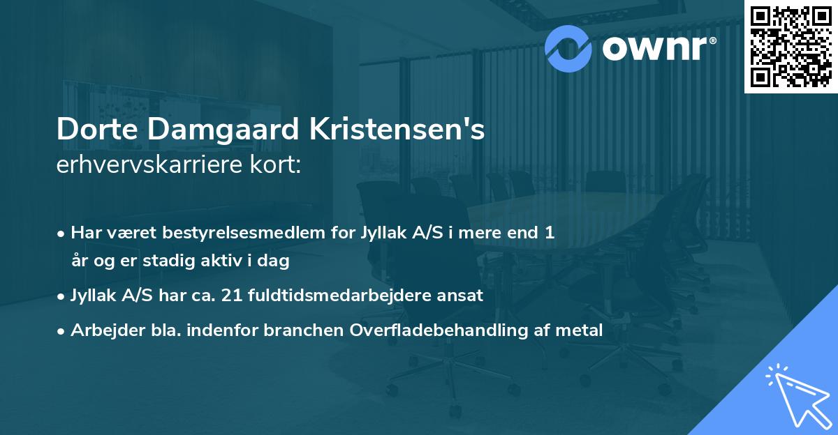 Dorte Damgaard Kristensen's erhvervskarriere kort