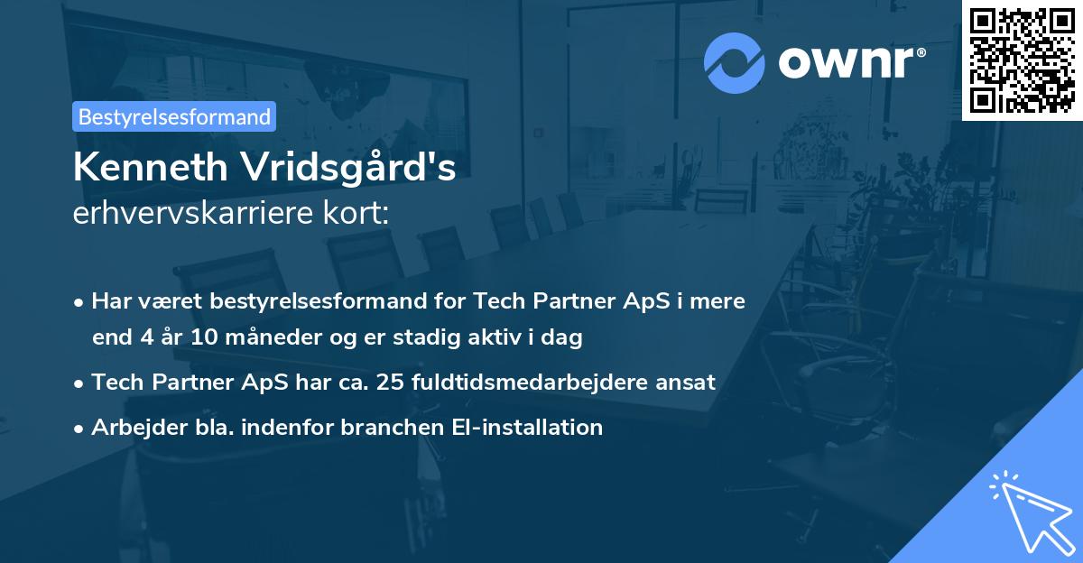 Kenneth Vridsgård's erhvervskarriere kort