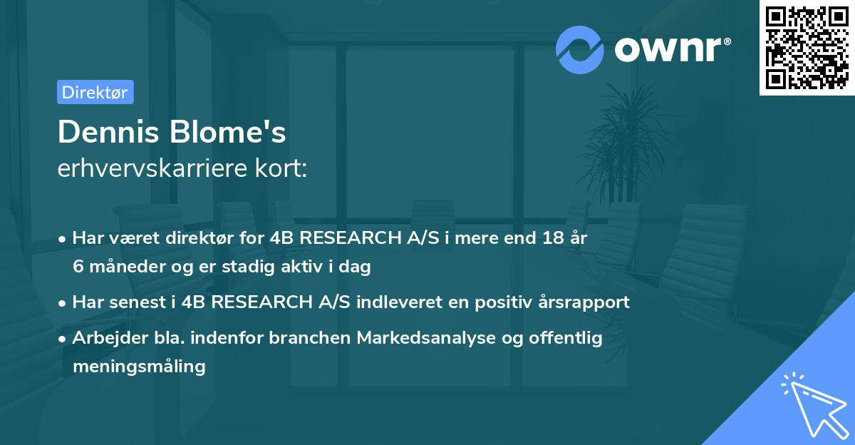 Dennis Blome's erhvervskarriere kort