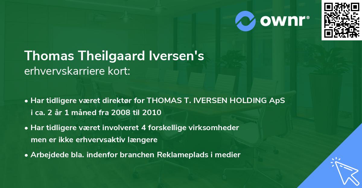 Thomas Theilgaard Iversen's erhvervskarriere kort