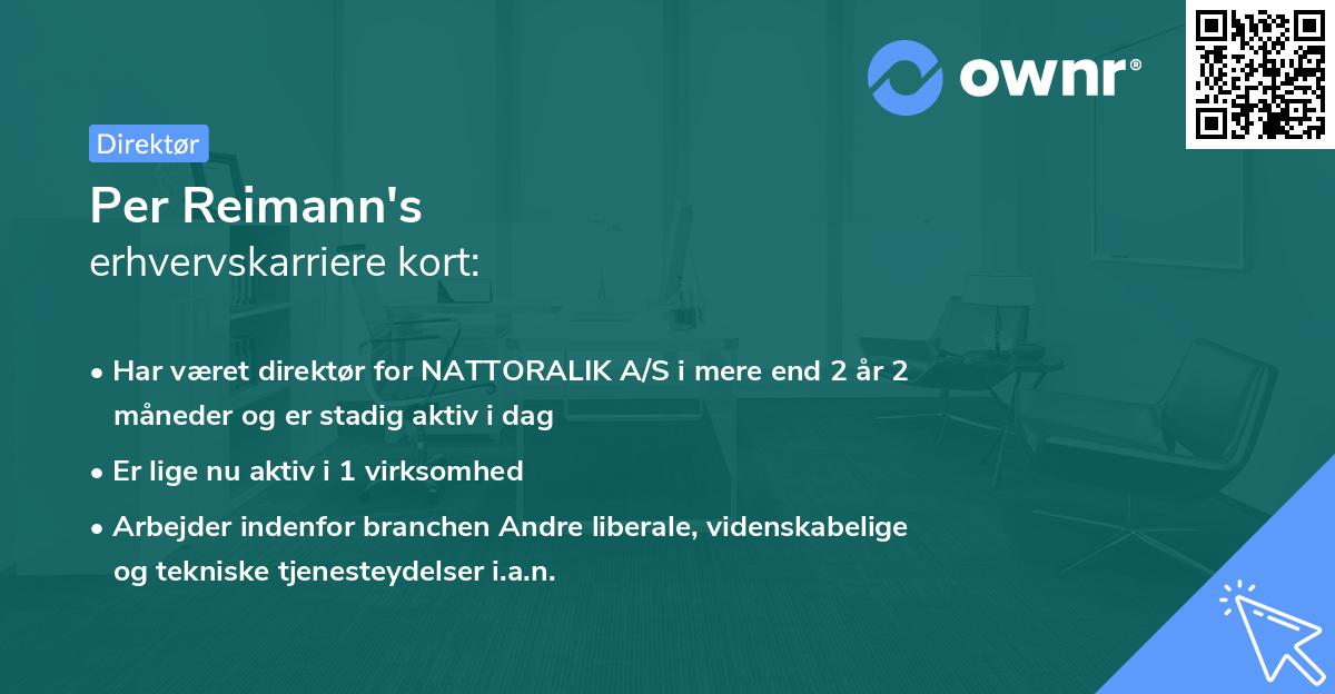 Per Reimann's erhvervskarriere kort