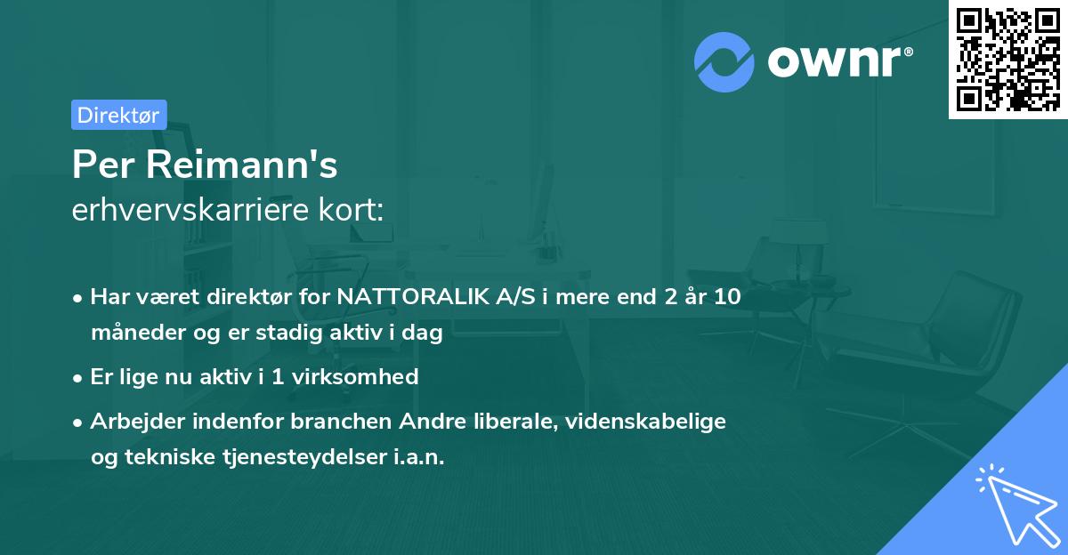 Per Reimann's erhvervskarriere kort