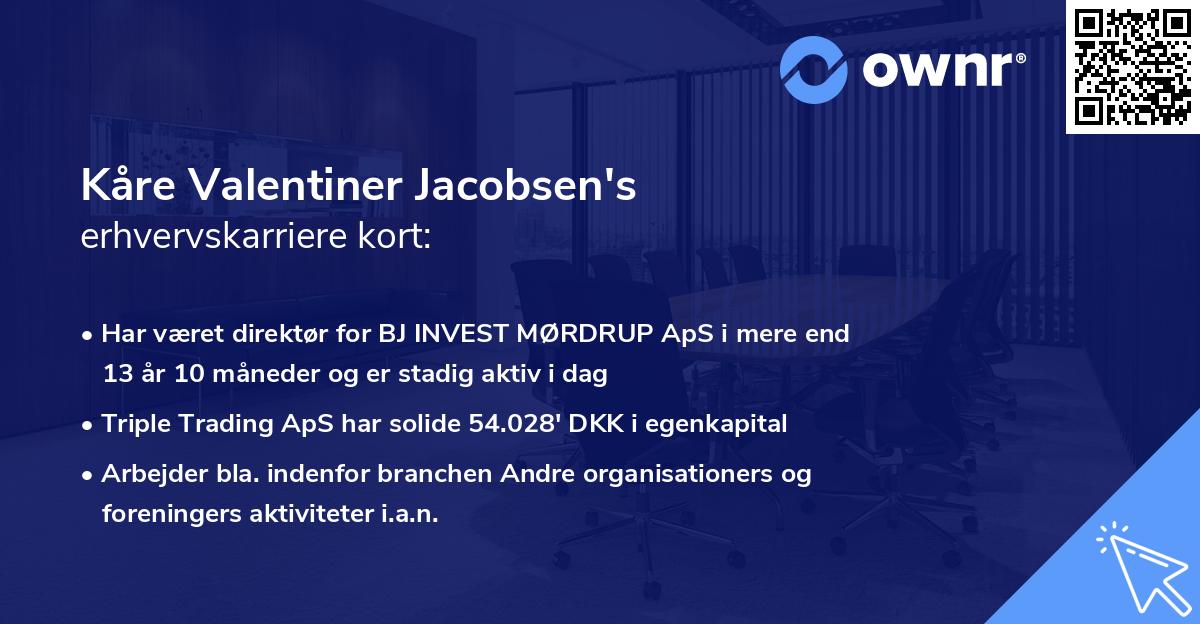 Kåre Valentiner Jacobsen's erhvervskarriere kort