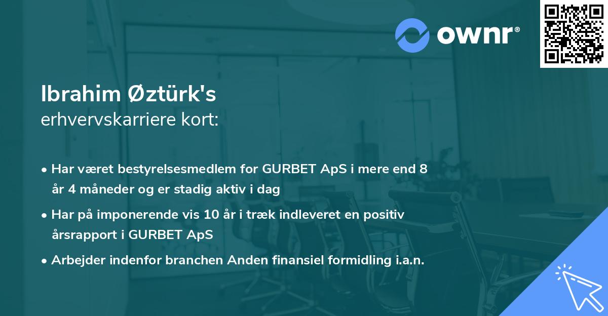 Ibrahim Øztürk's erhvervskarriere kort