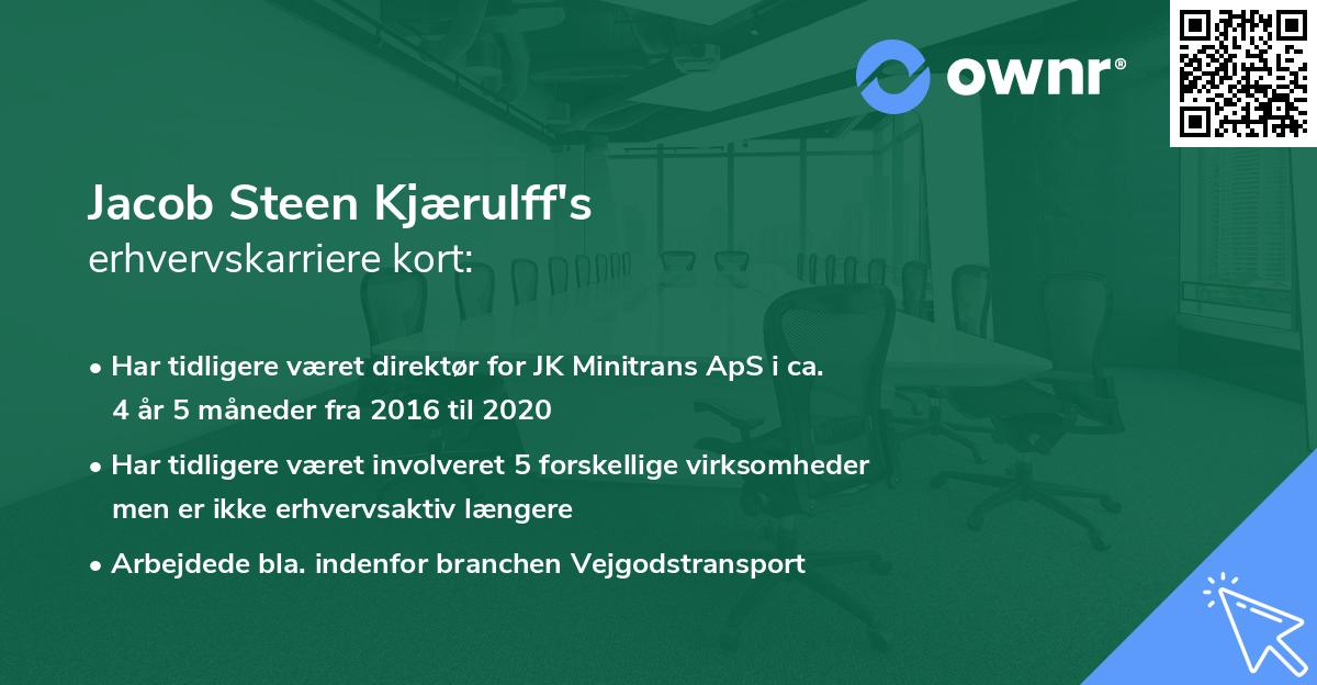 Jacob Steen Kjærulff's erhvervskarriere kort