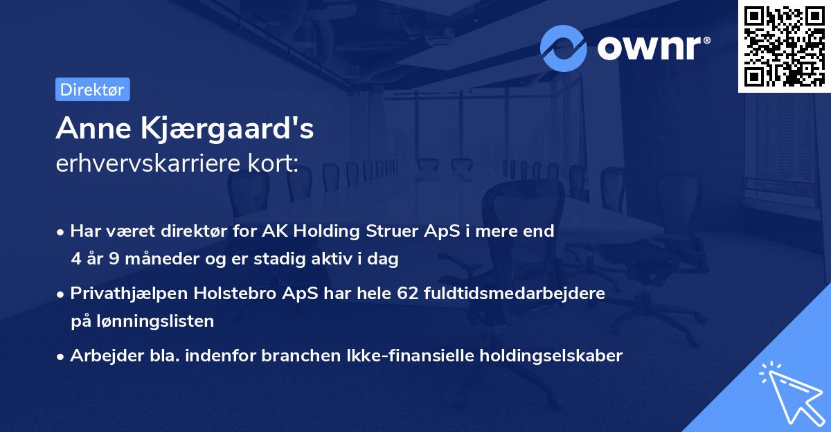 Anne Kjærgaard's erhvervskarriere kort