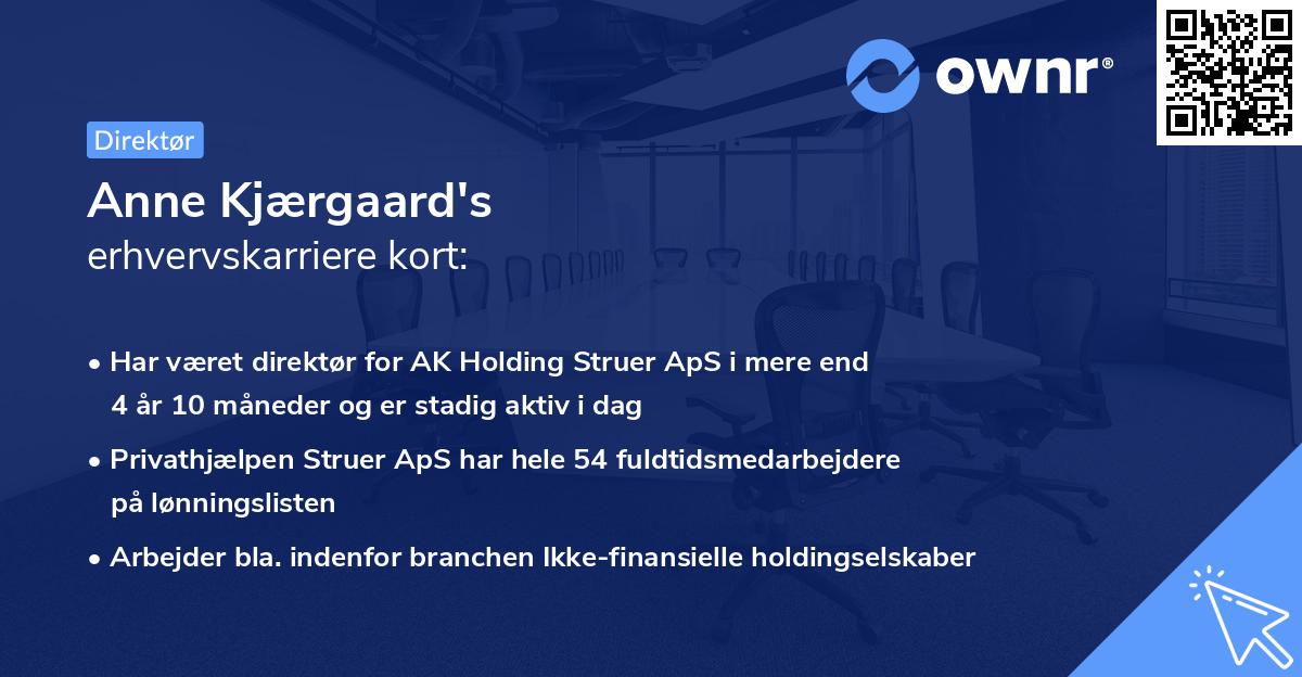 Anne Kjærgaard's erhvervskarriere kort