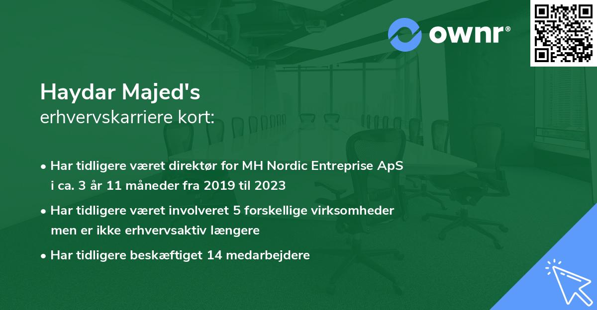 Haydar Majed's erhvervskarriere kort