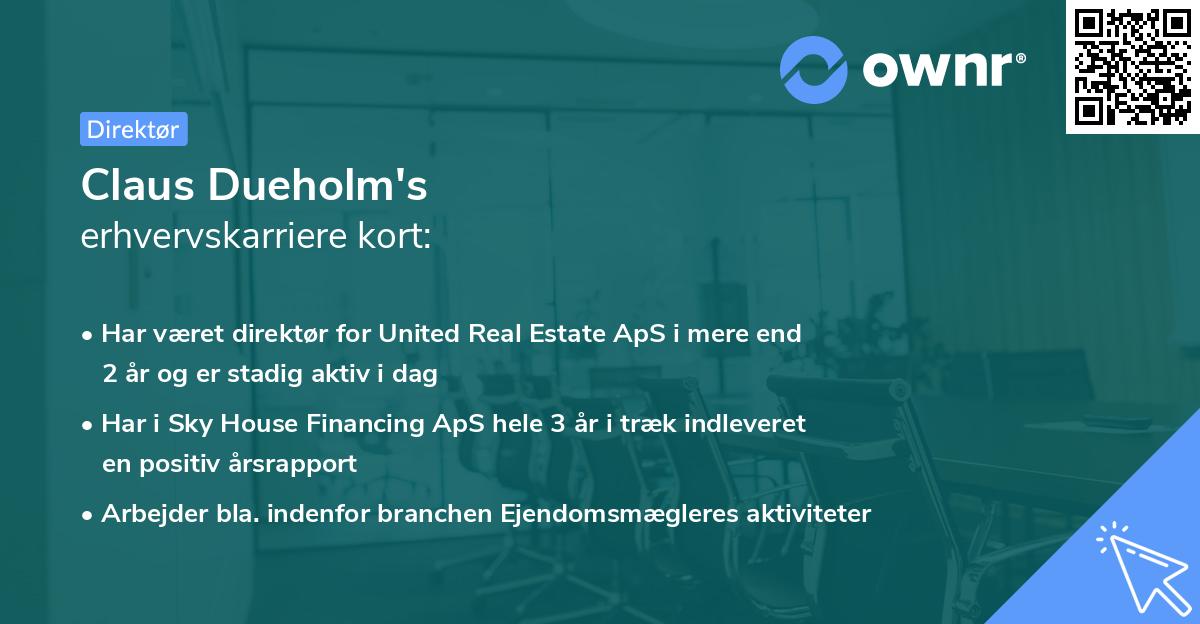 Claus Dueholm's erhvervskarriere kort