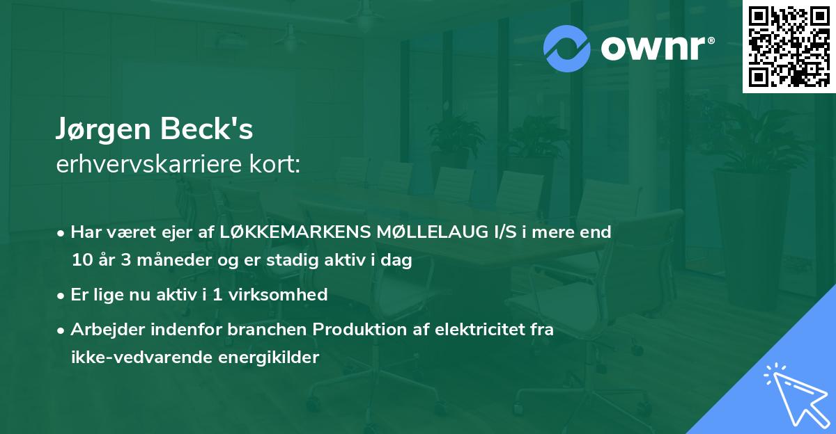 Jørgen Beck's erhvervskarriere kort