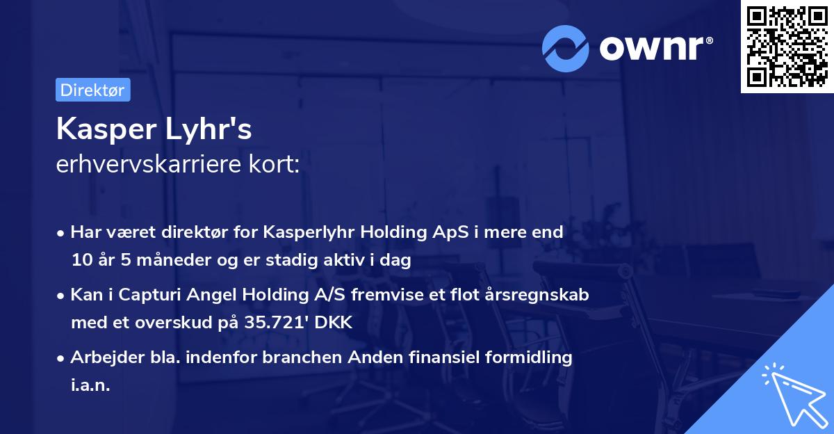 Kasper Lyhr's erhvervskarriere kort