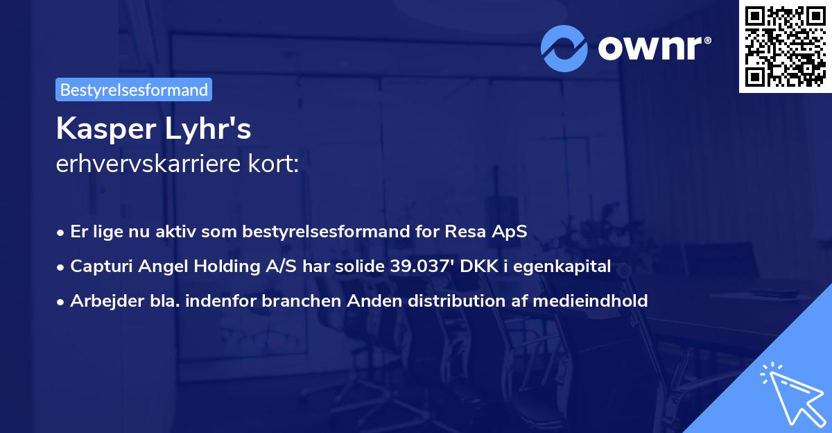 Kasper Lyhr's erhvervskarriere kort