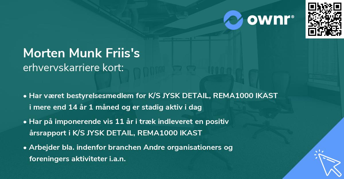 Morten Munk Friis's erhvervskarriere kort