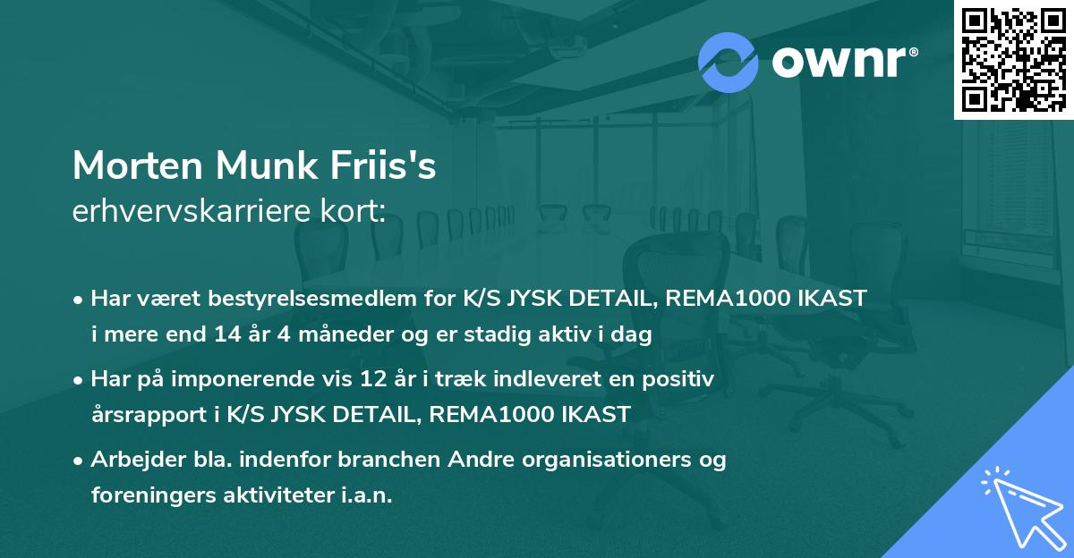 Morten Munk Friis's erhvervskarriere kort