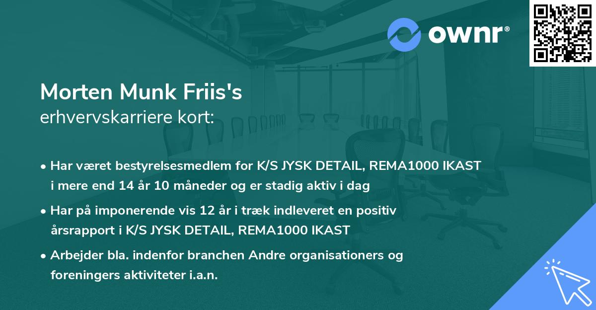 Morten Munk Friis's erhvervskarriere kort