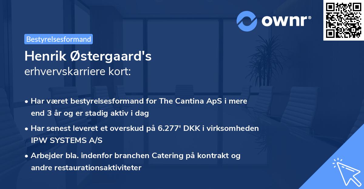 Henrik Østergaard's erhvervskarriere kort