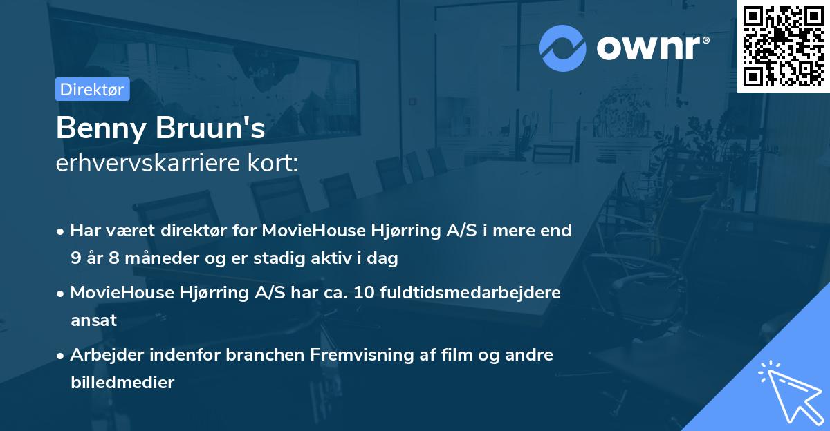 Benny Bruun's erhvervskarriere kort