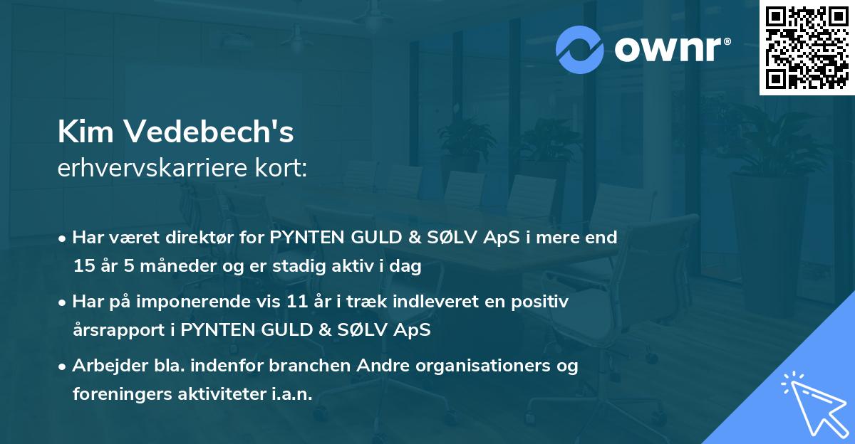 Kim Vedebech's erhvervskarriere kort