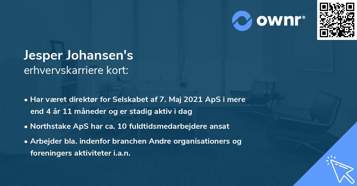 Jesper Johansen's erhvervskarriere kort
