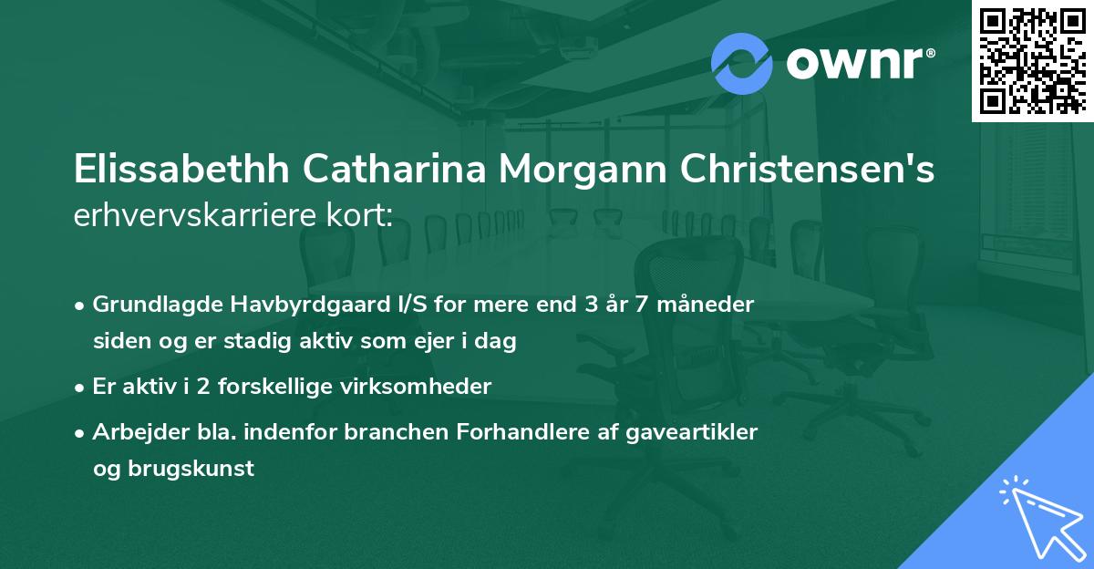 Elissabethh Catharina Morgann Christensen's erhvervskarriere kort