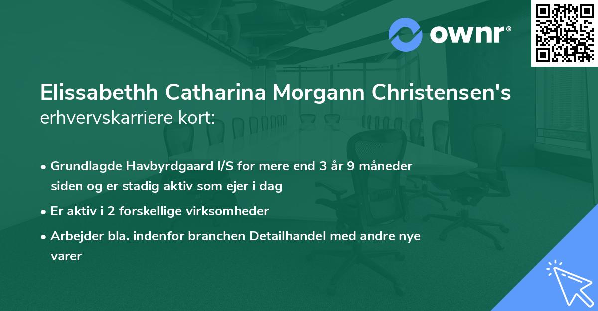 Elissabethh Catharina Morgann Christensen's erhvervskarriere kort