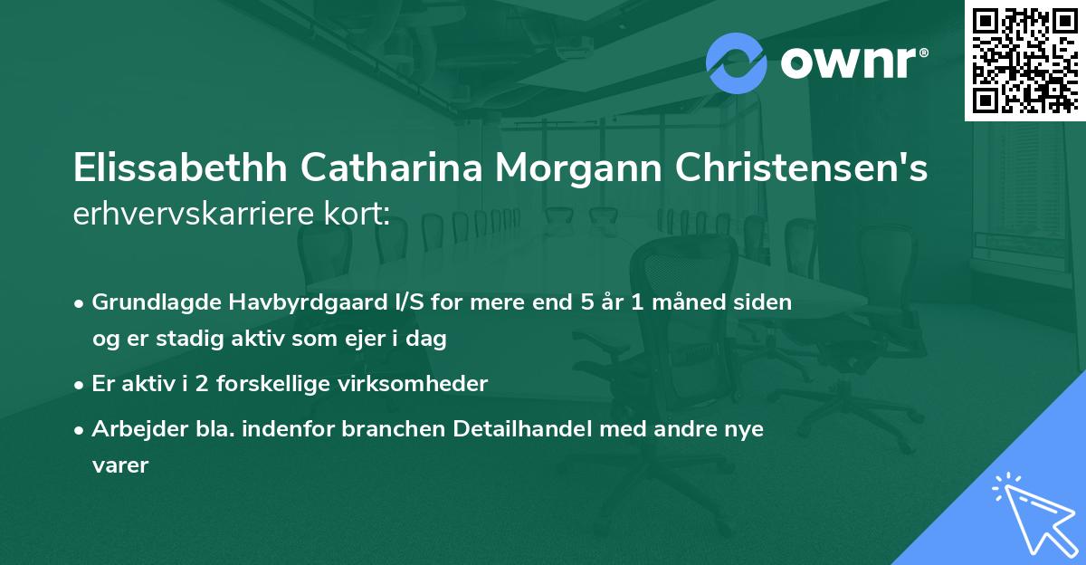 Elissabethh Catharina Morgann Christensen's erhvervskarriere kort