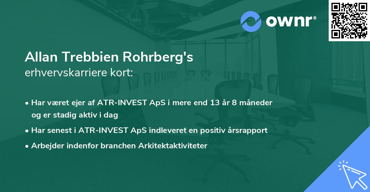 Allan Trebbien Rohrberg's erhvervskarriere kort