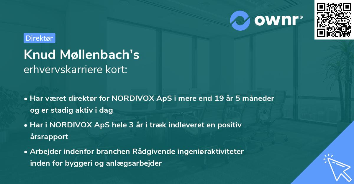 Knud Møllenbach's erhvervskarriere kort