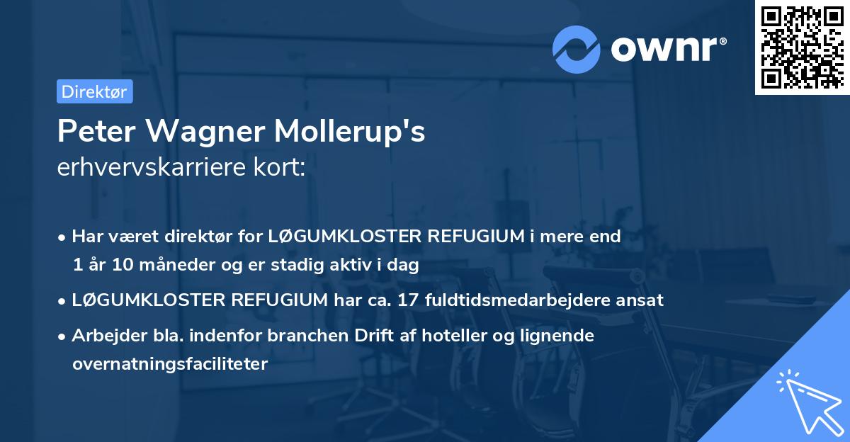 Peter Wagner Mollerup's erhvervskarriere kort