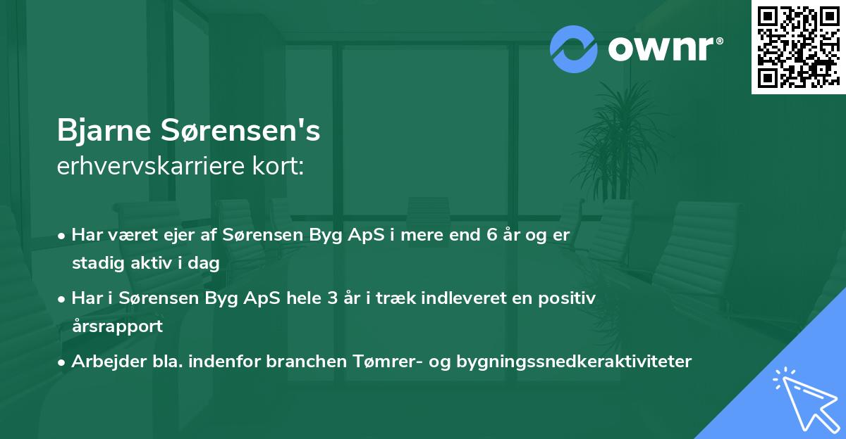 Bjarne Sørensen's erhvervskarriere kort
