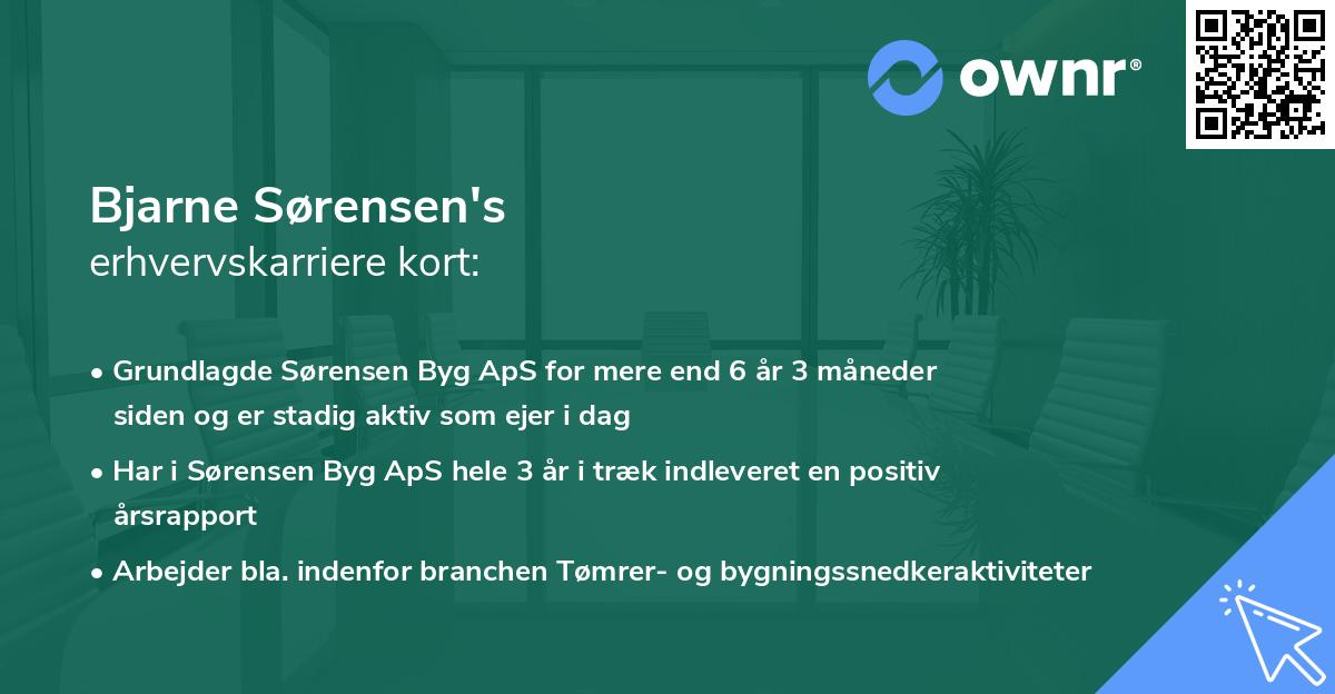 Bjarne Sørensen's erhvervskarriere kort