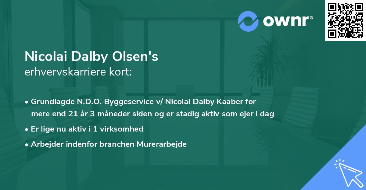 Nicolai Dalby Olsen's erhvervskarriere kort