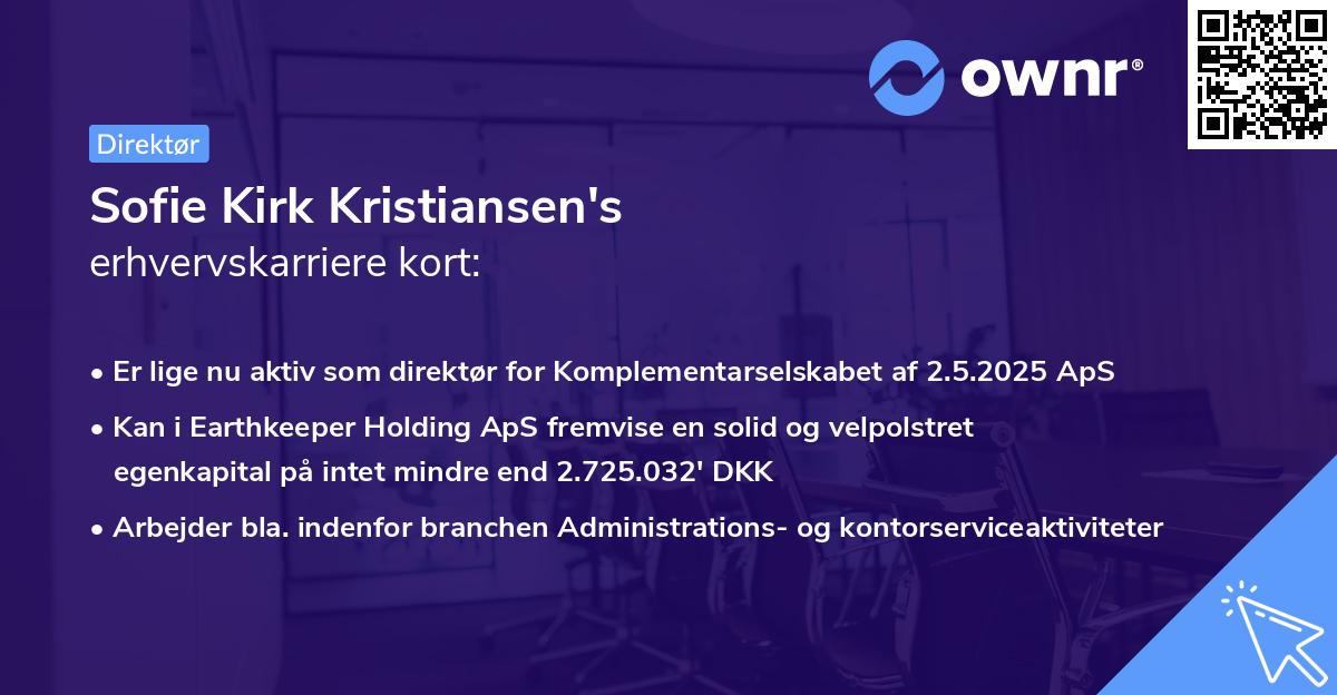 Sofie Kirk Kristiansen's erhvervskarriere kort