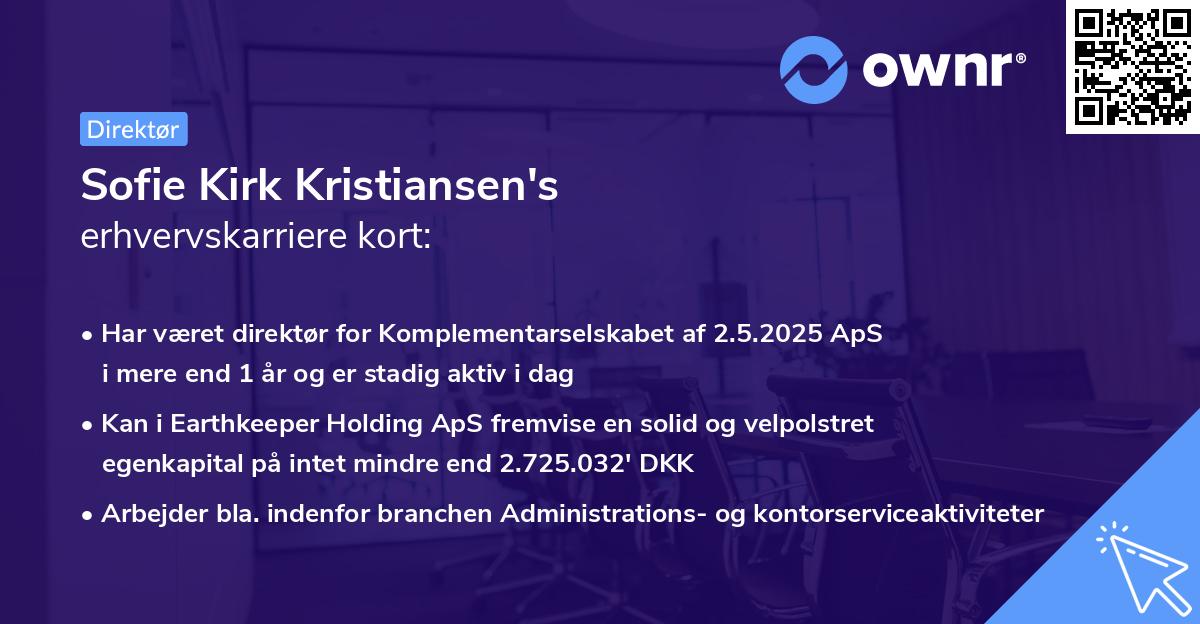 Sofie Kirk Kristiansen's erhvervskarriere kort
