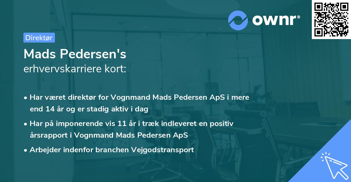 Mads Pedersen's erhvervskarriere kort
