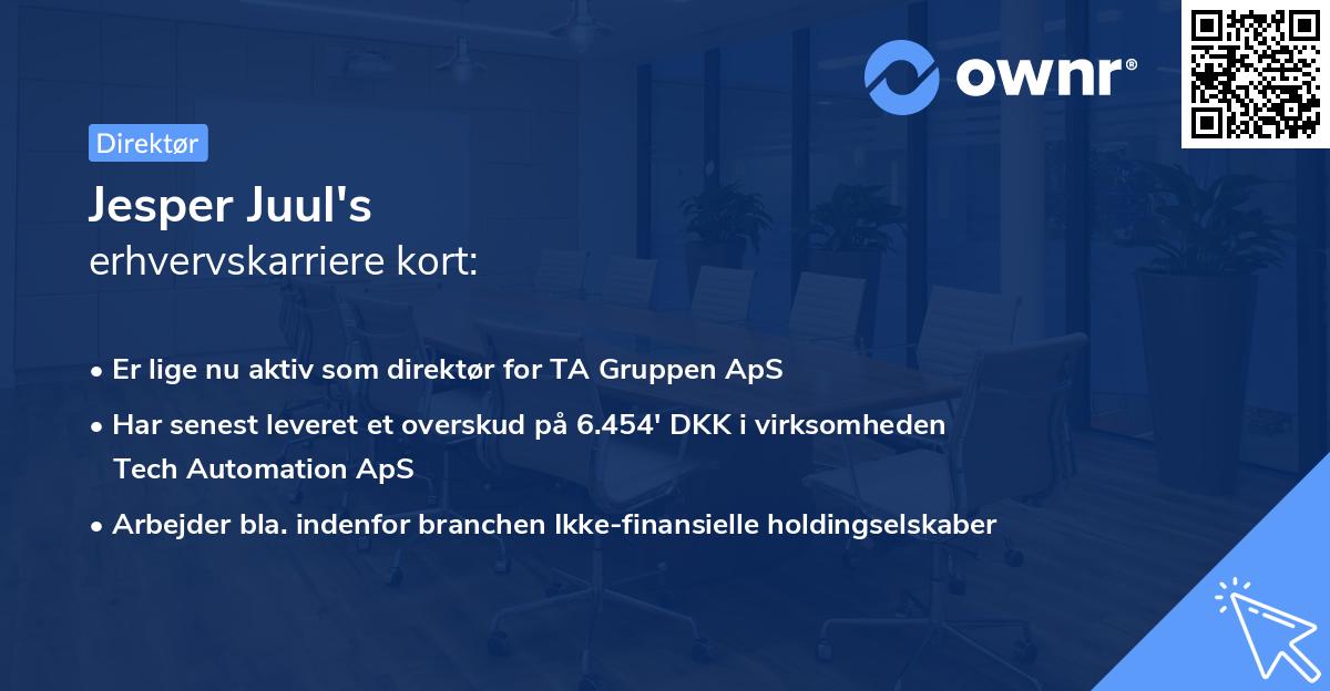 Jesper Juul's erhvervskarriere kort