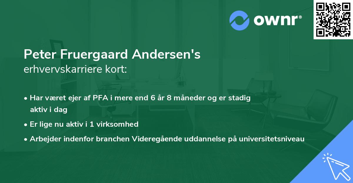 Peter Fruergaard Andersen's erhvervskarriere kort