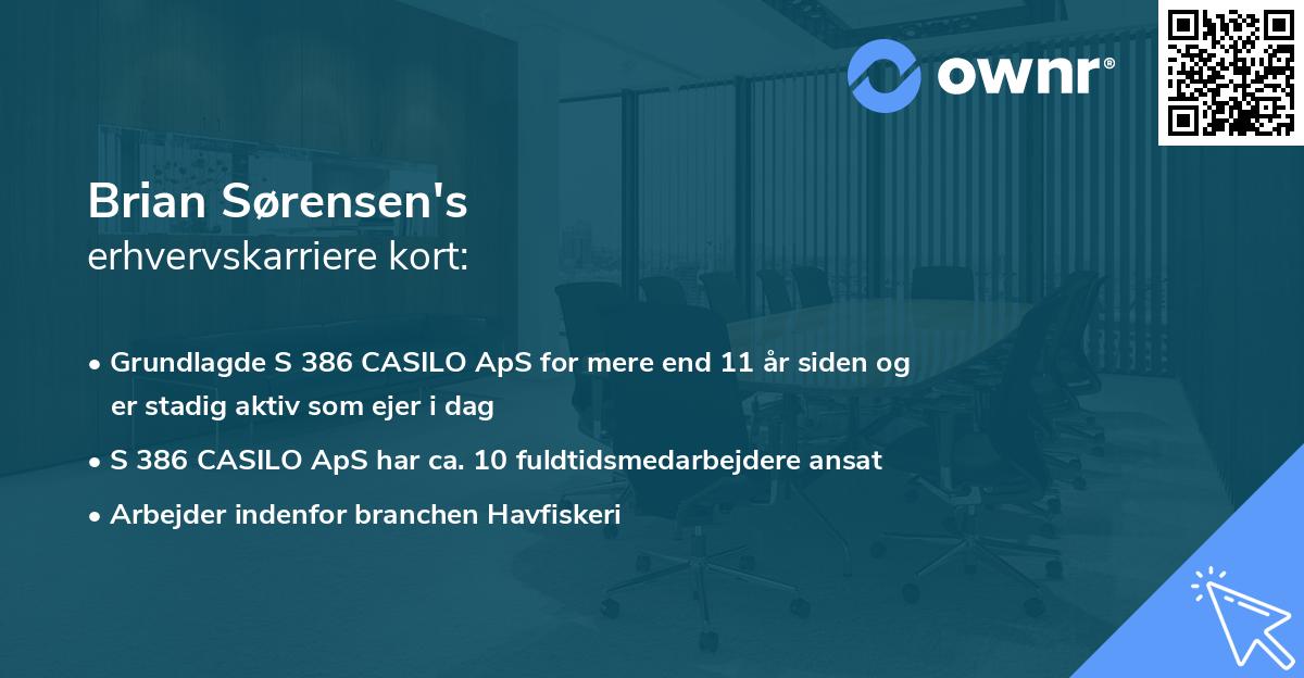 Brian Sørensen's erhvervskarriere kort