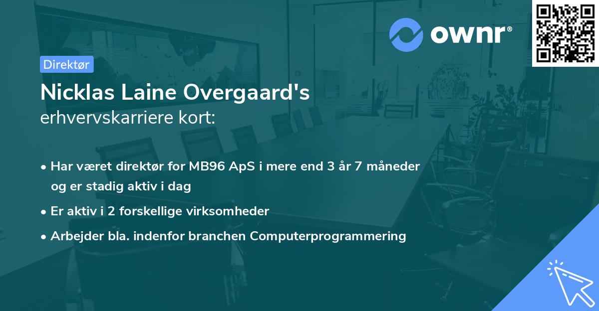 Nicklas Laine Overgaard's erhvervskarriere kort