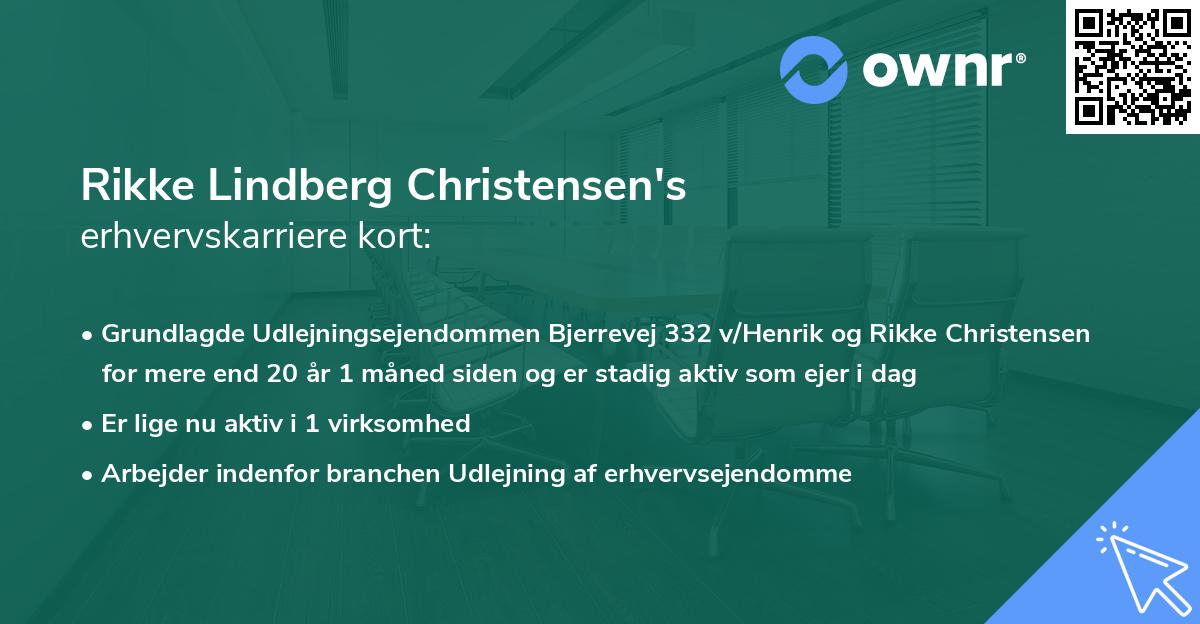 Rikke Lindberg Christensen's erhvervskarriere kort