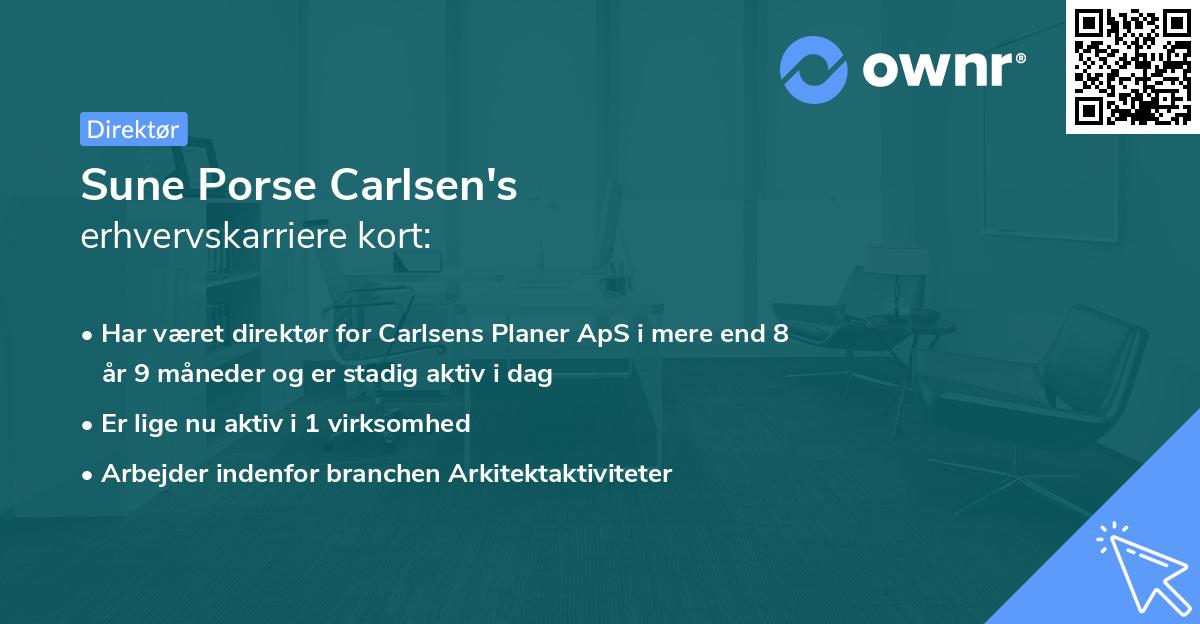 Sune Porse Carlsen's erhvervskarriere kort