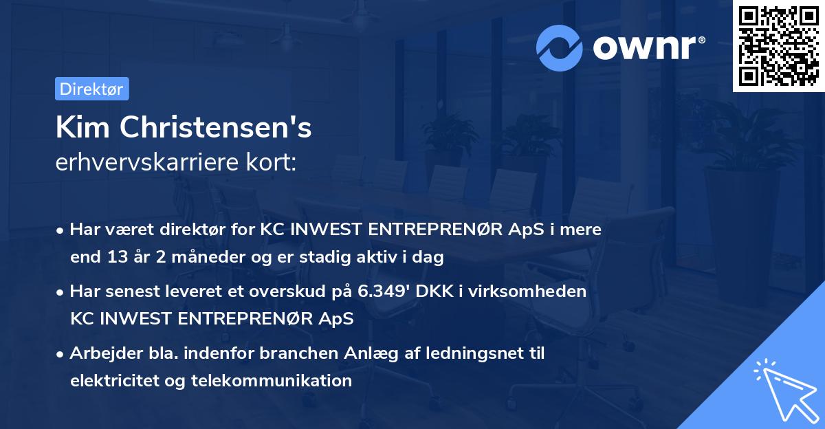 Kim Christensen's erhvervskarriere kort